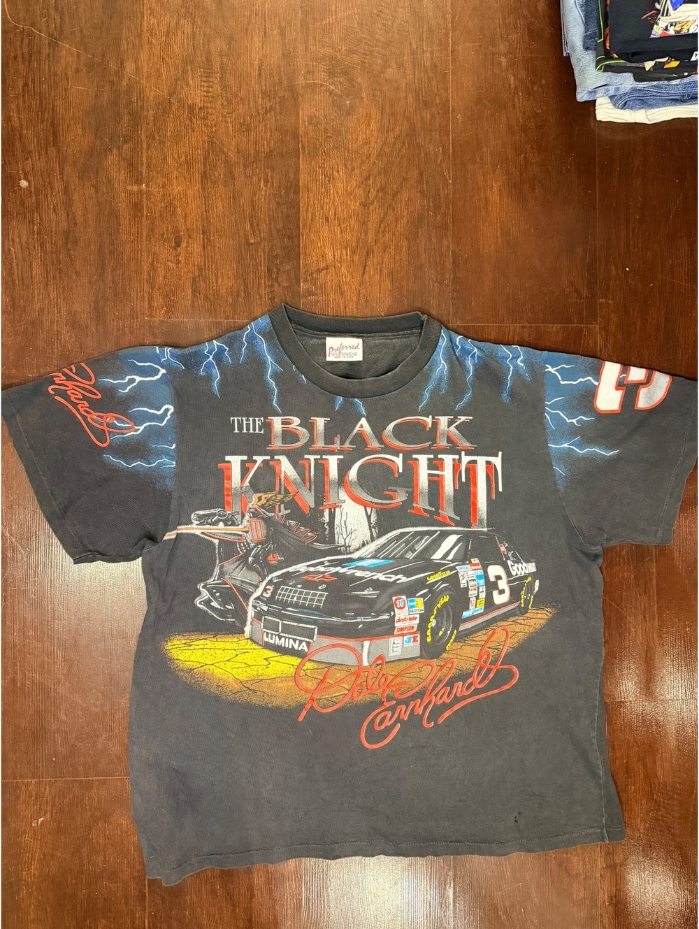 Vintage 90s Dale Earnhardt Black Knight NASCAR #3 Goodwrench AOP Racing Shirt